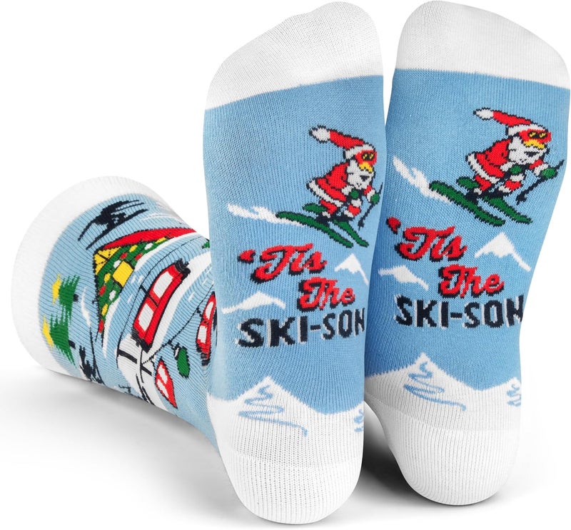 Lavley Ski Socks - Funny socks for skiers and snowboarders - Unisex novelty gift - Great for birthdays or holidays - Image 1